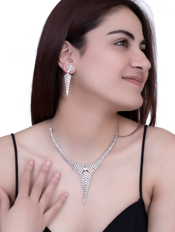 Swarovski Zircon Necklace & Earrings Set