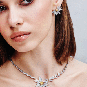 Love Me, Love Me Not White Gold Yellow Sapphire Earrings