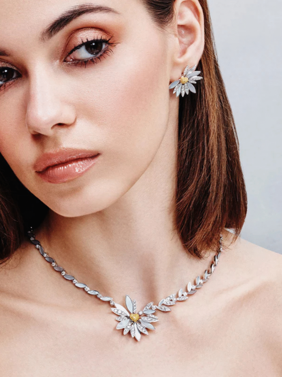 Love Me, Love Me Not White Gold Yellow Sapphire Earrings