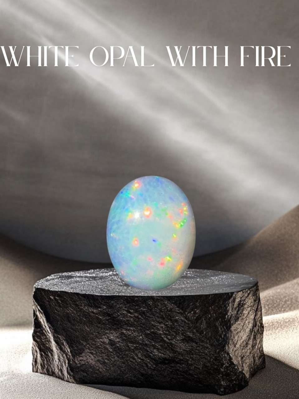 WHITE OPAL WITH FIRE