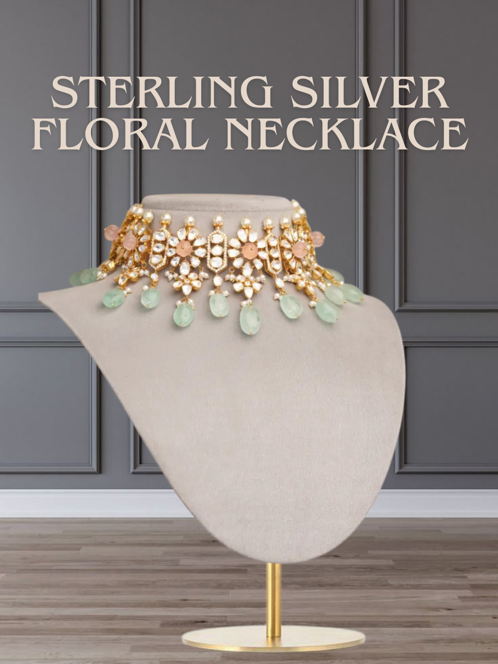 STERLING SILVER FLORAL NACKLACE